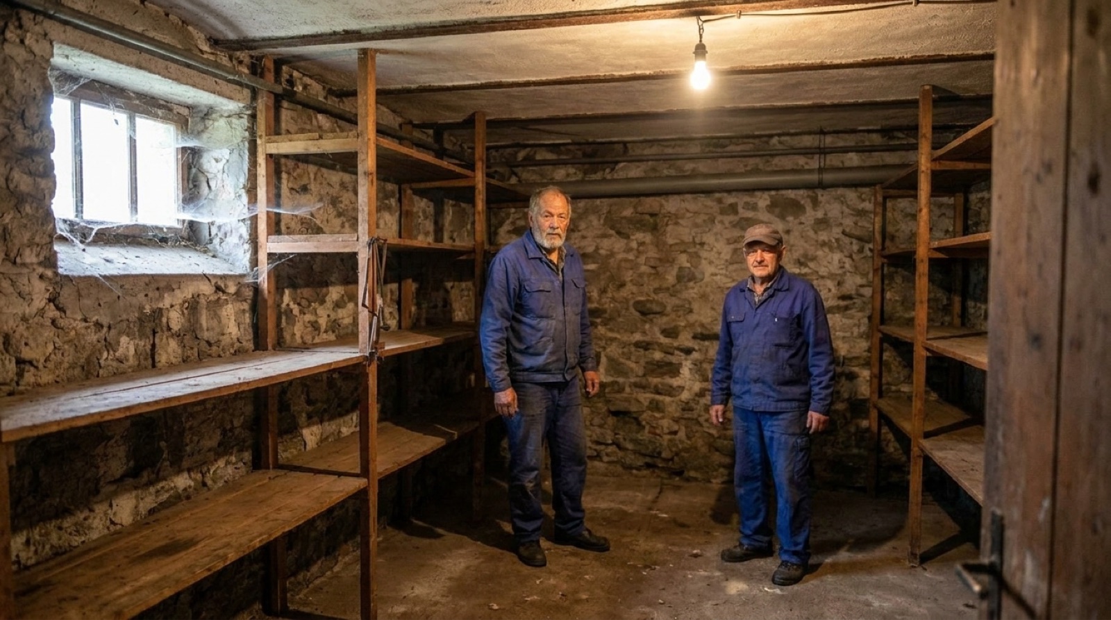 Leerer, gefegter Kellerraum nach der Entrümpelung